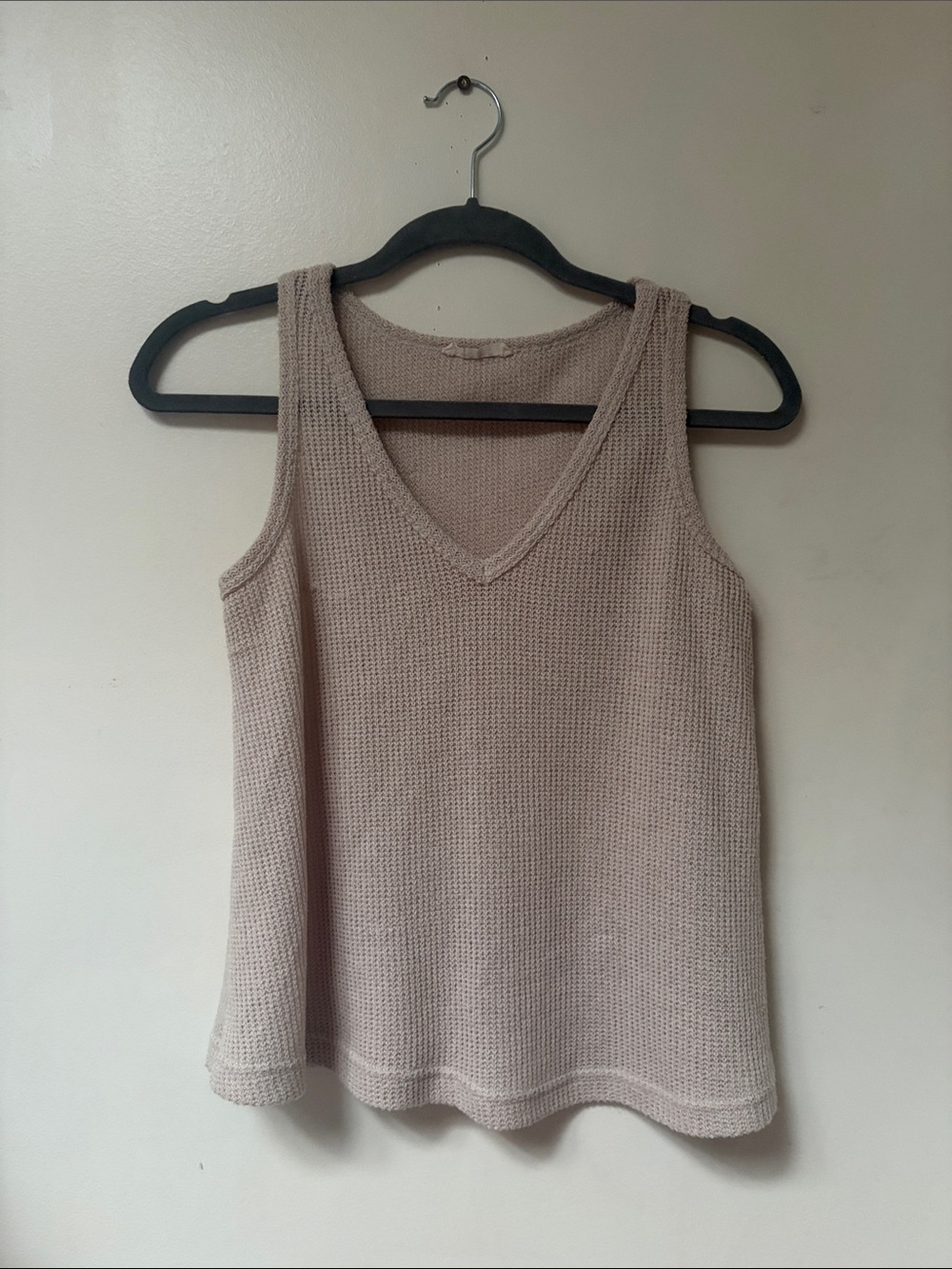 V-Neck Knit Taupe Top